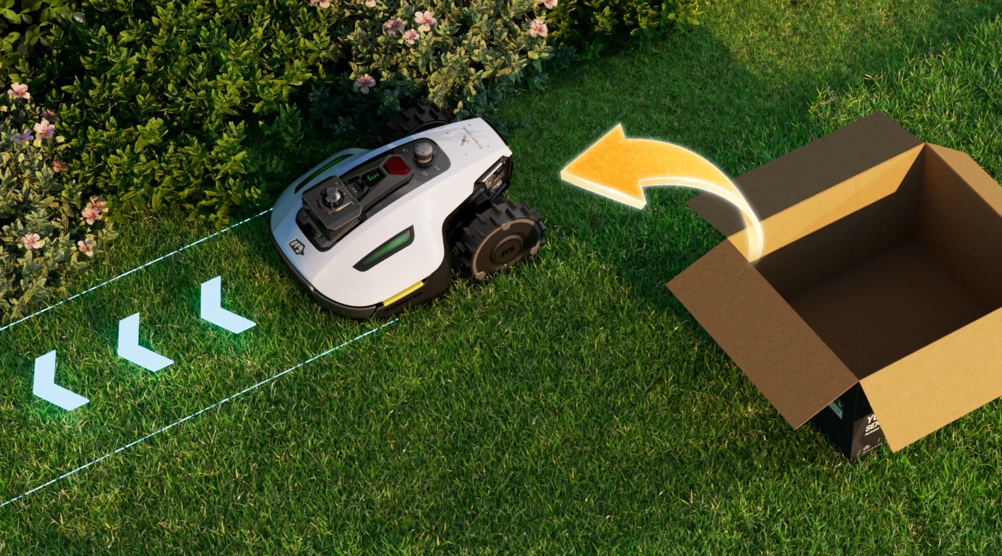 Robot klipper direkt i DropMow-läge
